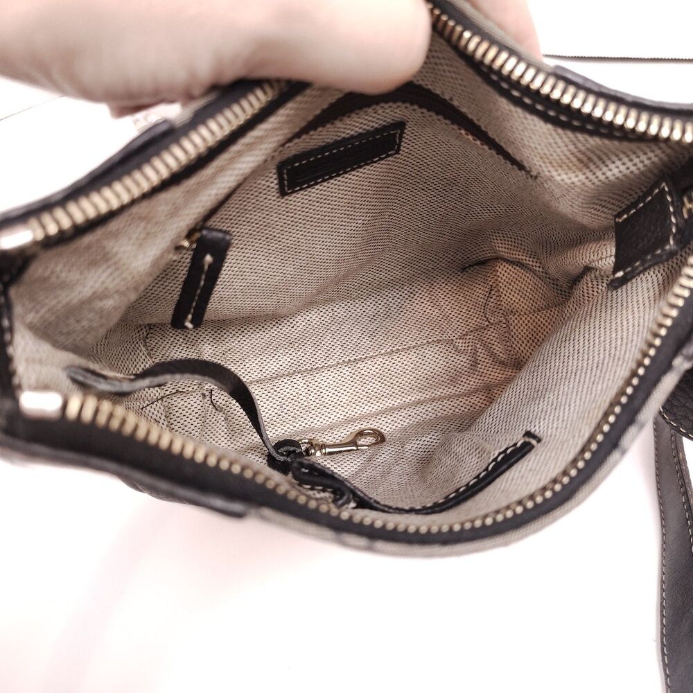 Vtg Dooney & Bourke Leather & Canvas All Weather Signature DB Logo W/ Charm Y2K - Picture 7 of 13